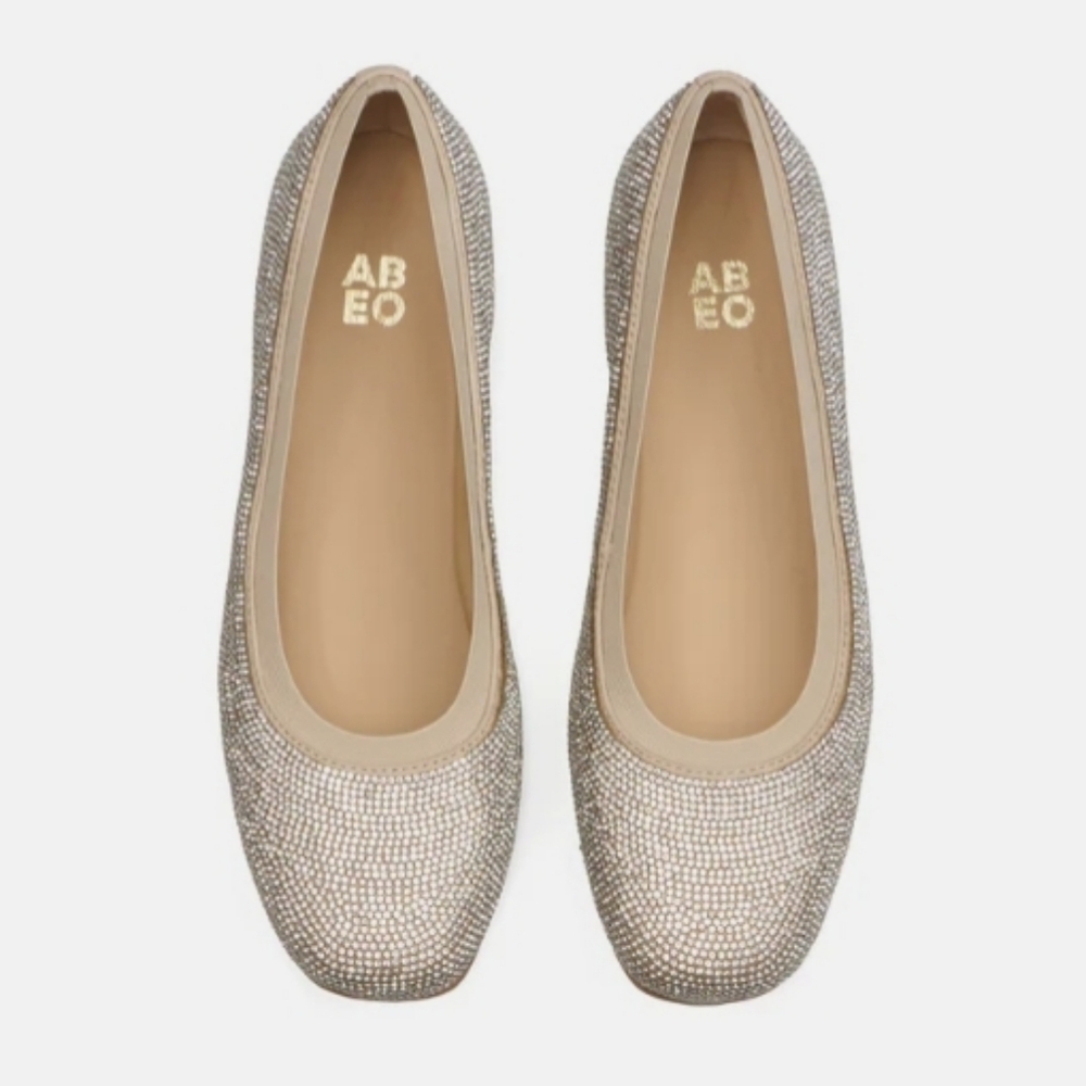 ABEO Women's Sparkling Silver Flats